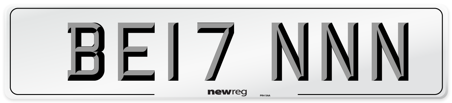 BE17 NNN Number Plate from New Reg